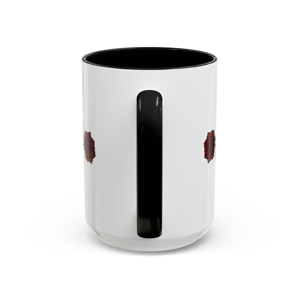 Caffeine & Fictional Men Accent Coffee Mug — 11/15oz Rose & Crown Literary Gift