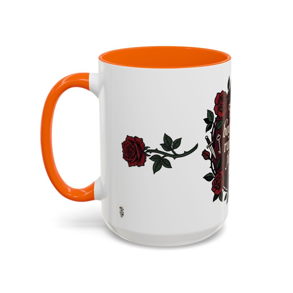 Book Boyfriends Ruined Me Coffee Mug — Gothic Rose Accent Mug (11/15 oz)