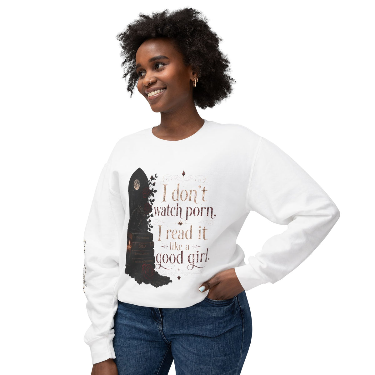 “I don’t watch porn. I read it like a good girl.” Sweater
