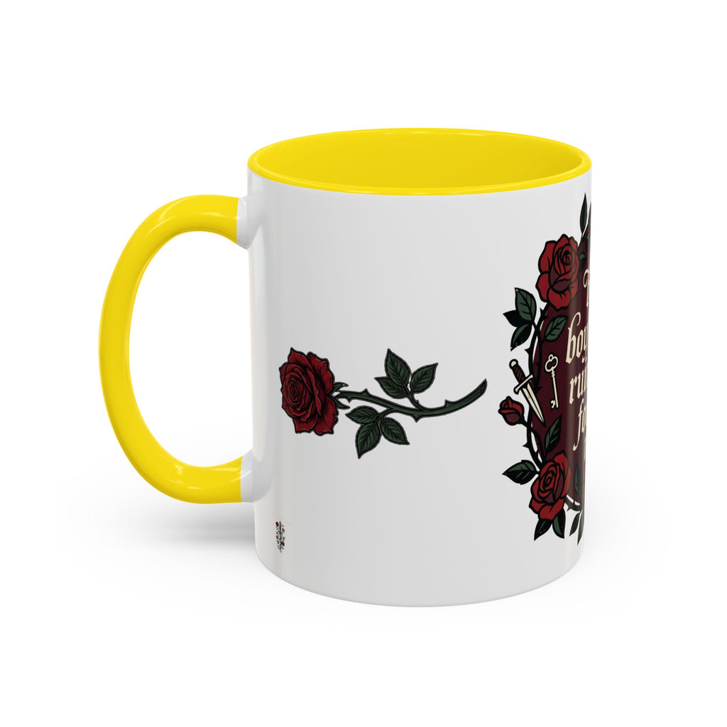 Book Boyfriends Ruined Me Coffee Mug — Gothic Rose Accent Mug (11/15 oz)