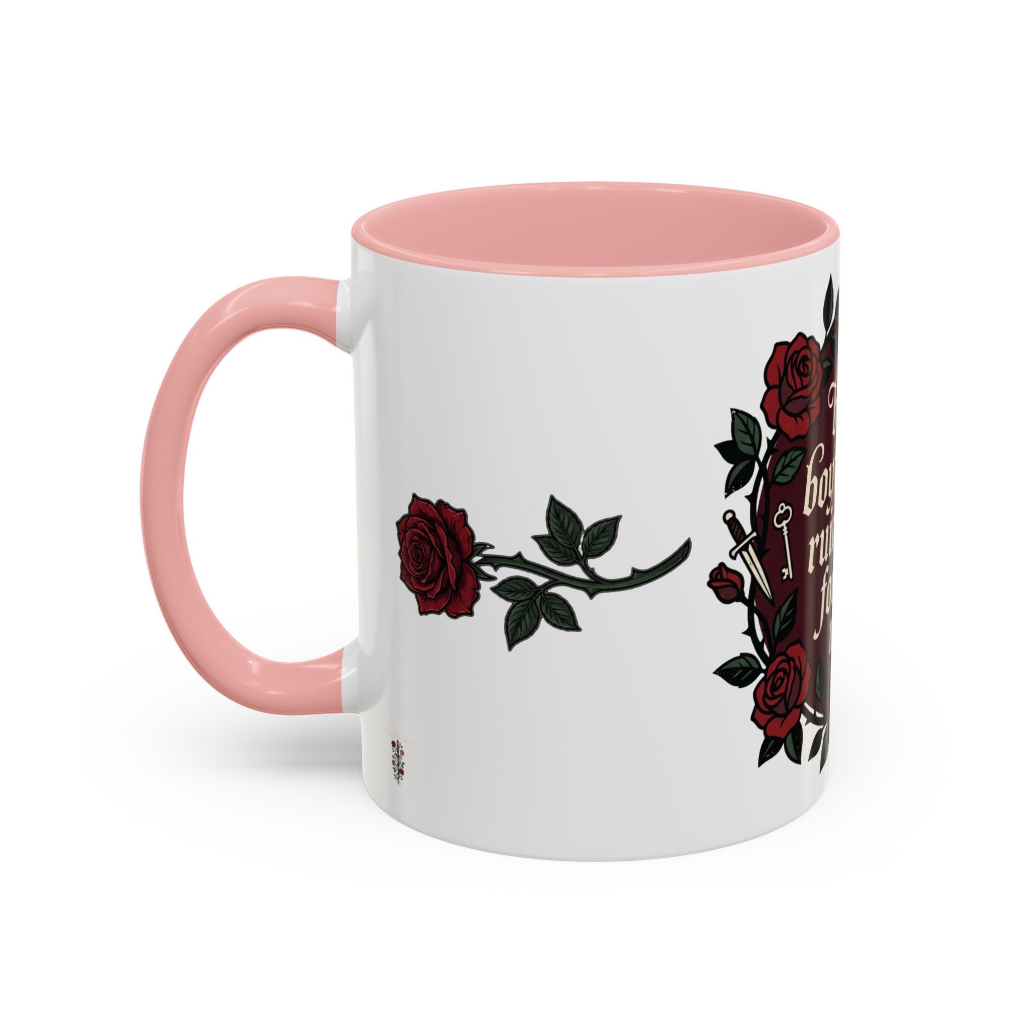 Book Boyfriends Ruined Me Coffee Mug — Gothic Rose Accent Mug (11/15 oz)