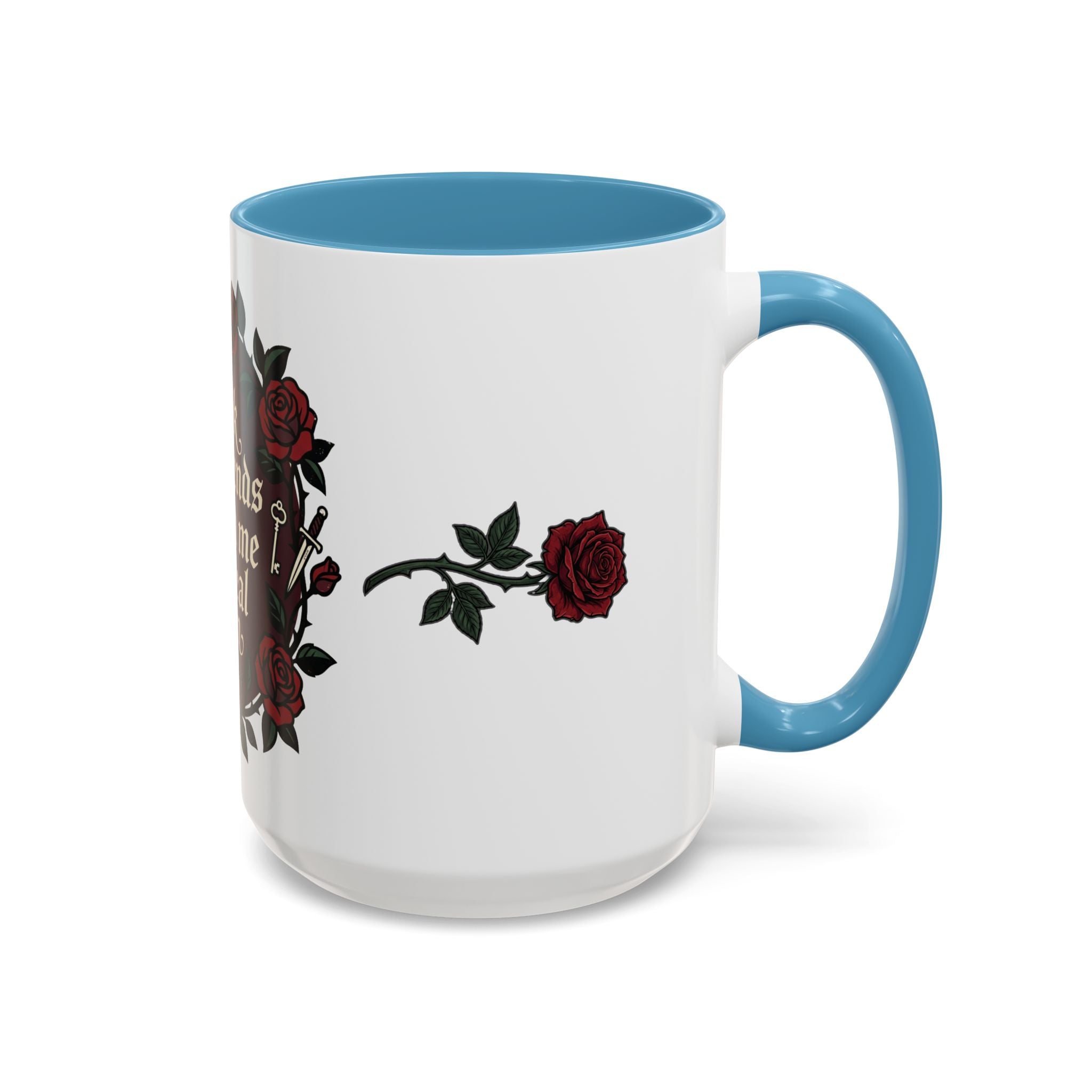 Book Boyfriends Ruined Me Coffee Mug — Gothic Rose Accent Mug (11/15 oz)
