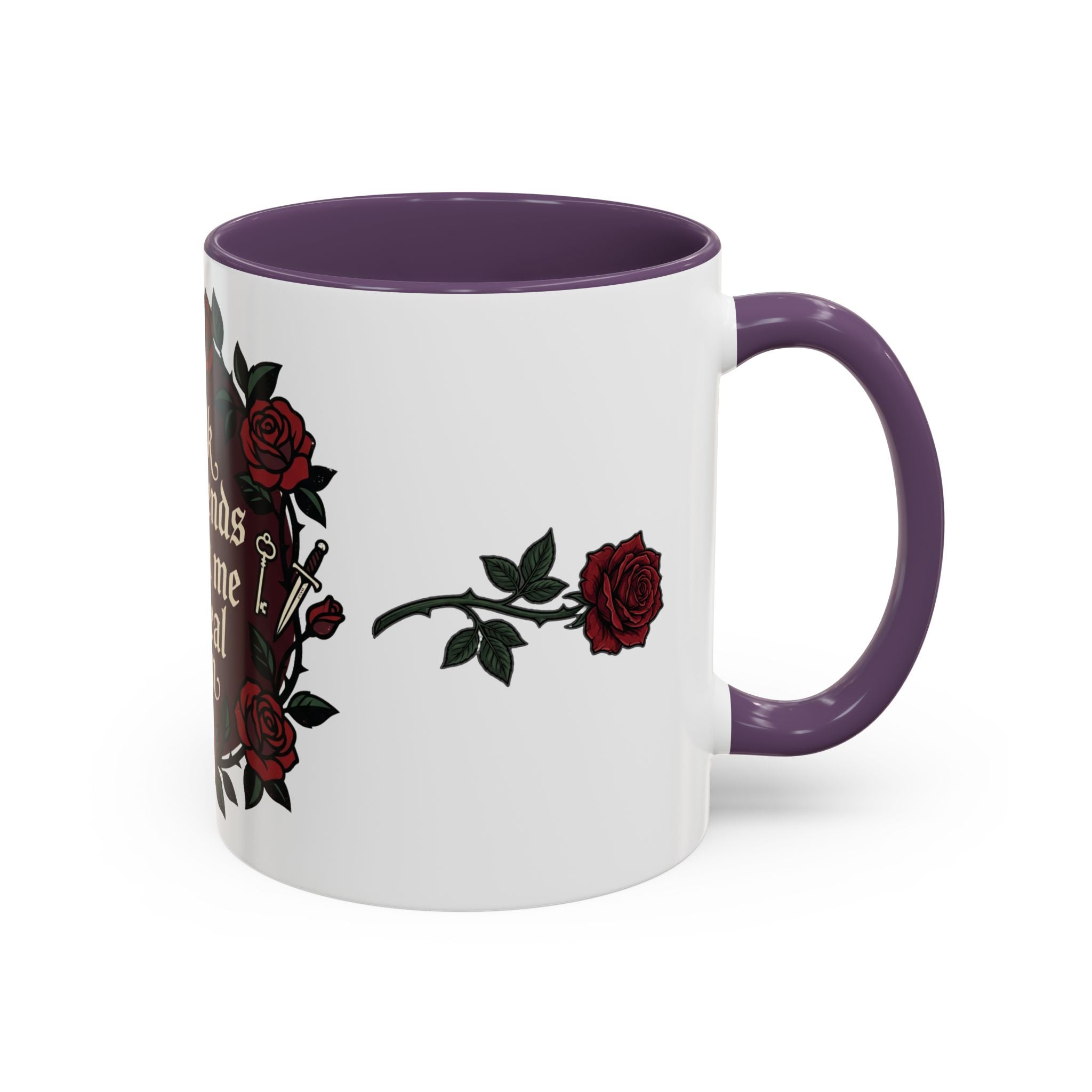 Book Boyfriends Ruined Me Coffee Mug — Gothic Rose Accent Mug (11/15 oz)