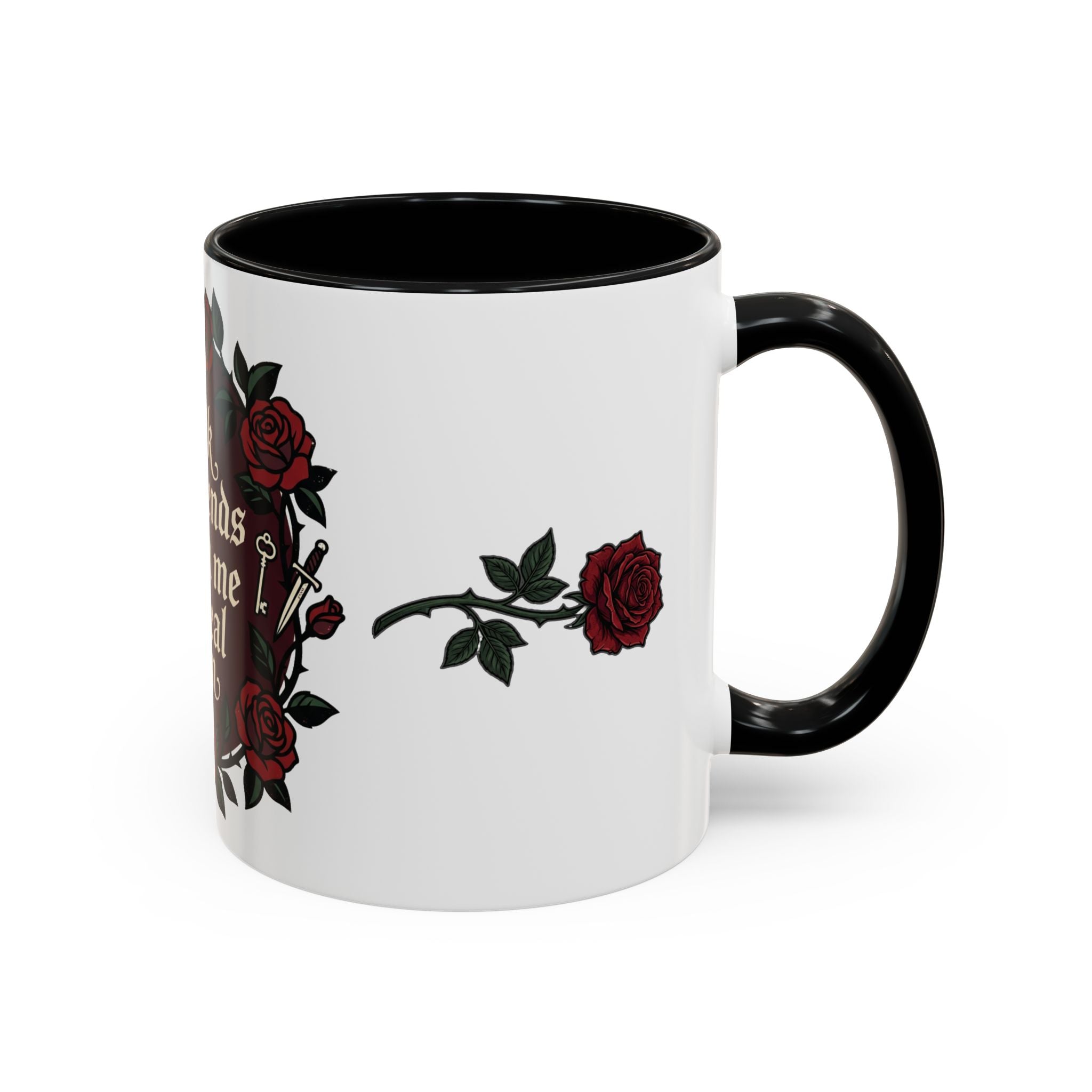 Book Boyfriends Ruined Me Coffee Mug — Gothic Rose Accent Mug (11/15 oz)