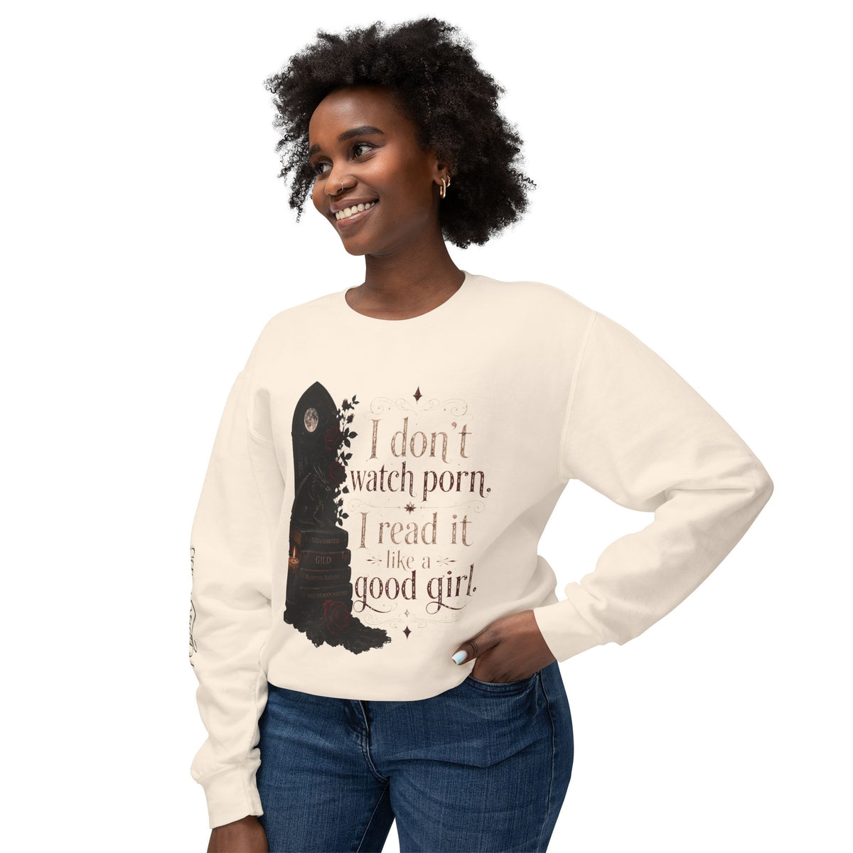 “I don’t watch porn. I read it like a good girl.” Sweater