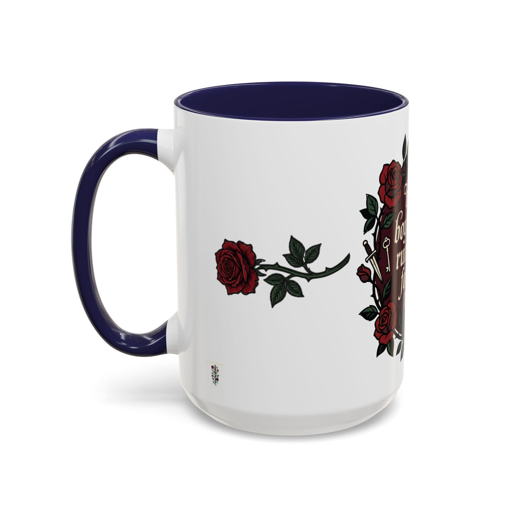 Book Boyfriends Ruined Me Coffee Mug — Gothic Rose Accent Mug (11/15 oz)