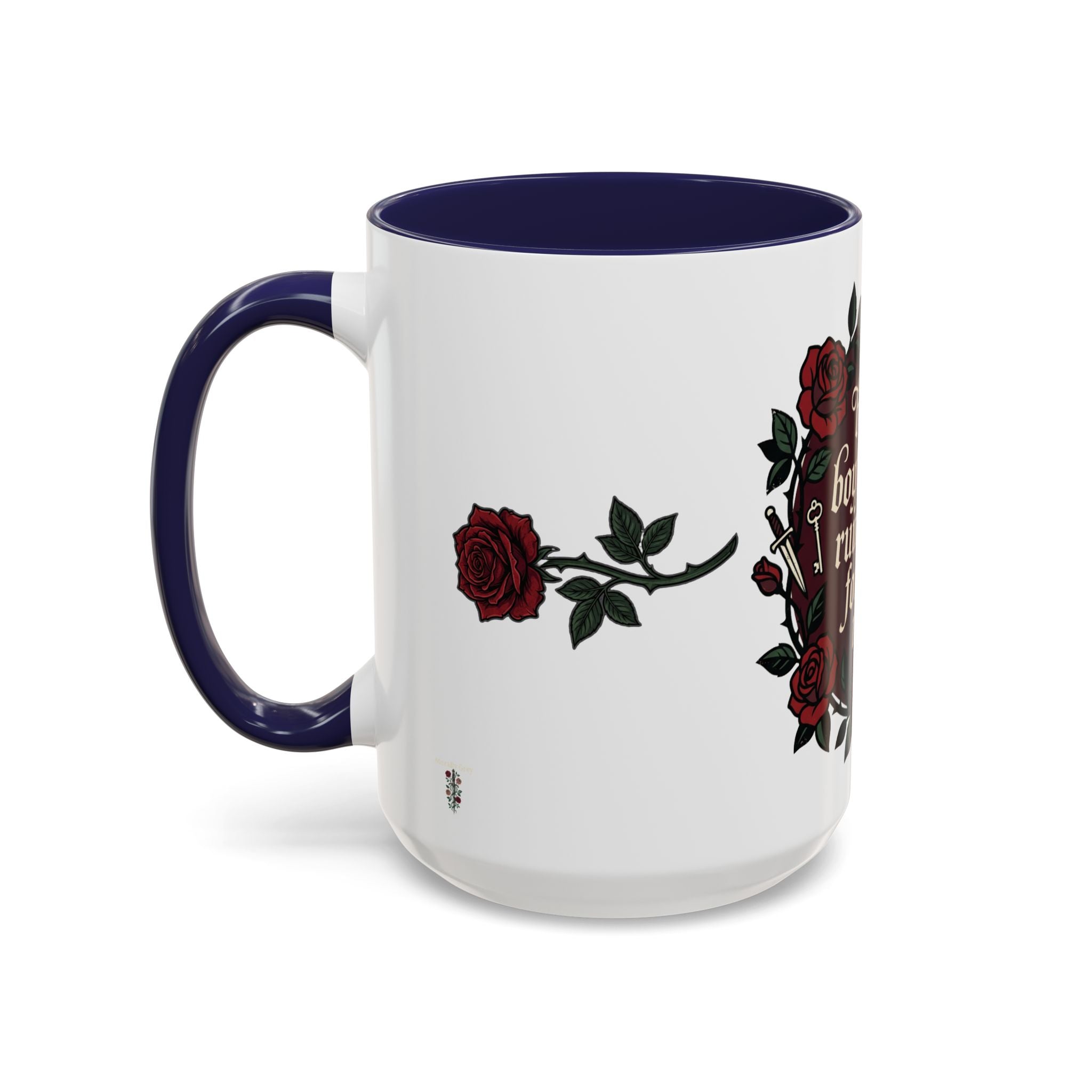 Book Boyfriends Ruined Me Coffee Mug — Gothic Rose Accent Mug (11/15 oz)