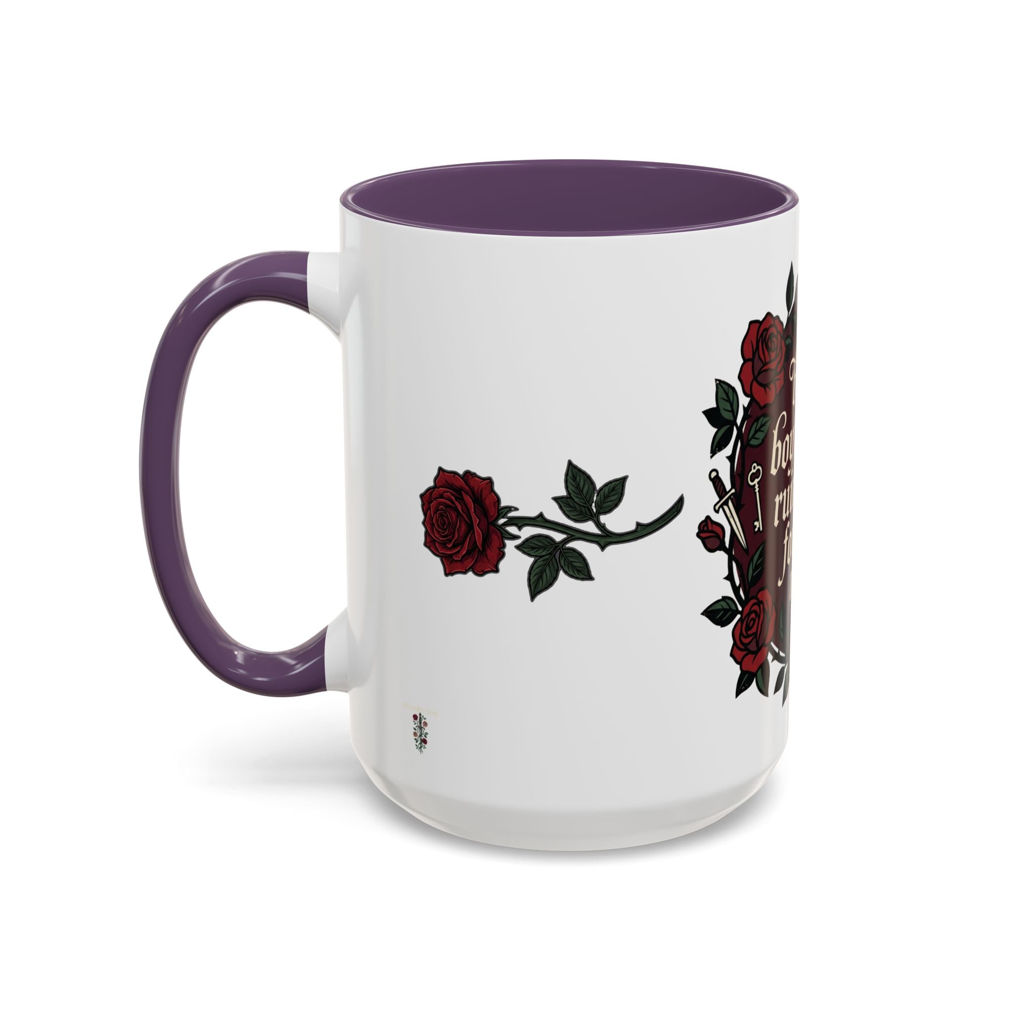 Book Boyfriends Ruined Me Coffee Mug — Gothic Rose Accent Mug (11/15 oz)