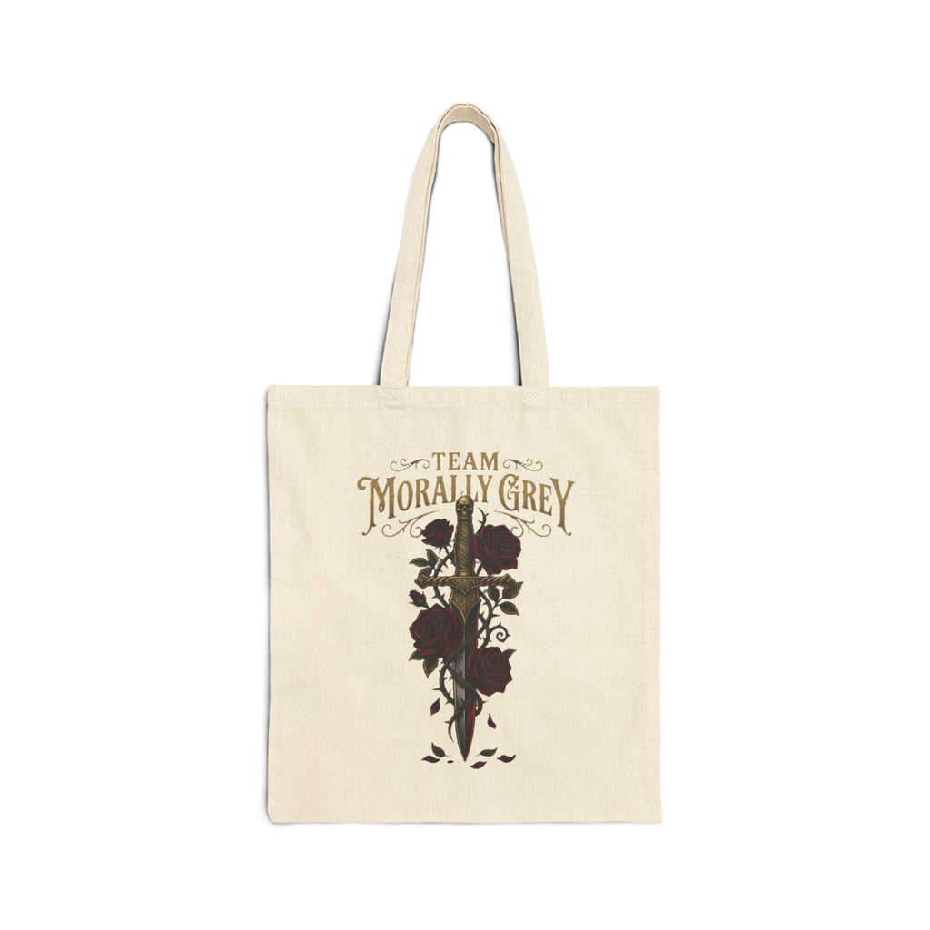Team Morally Grey Canvas Tote Bag — Gothic Rose Eco Shopper