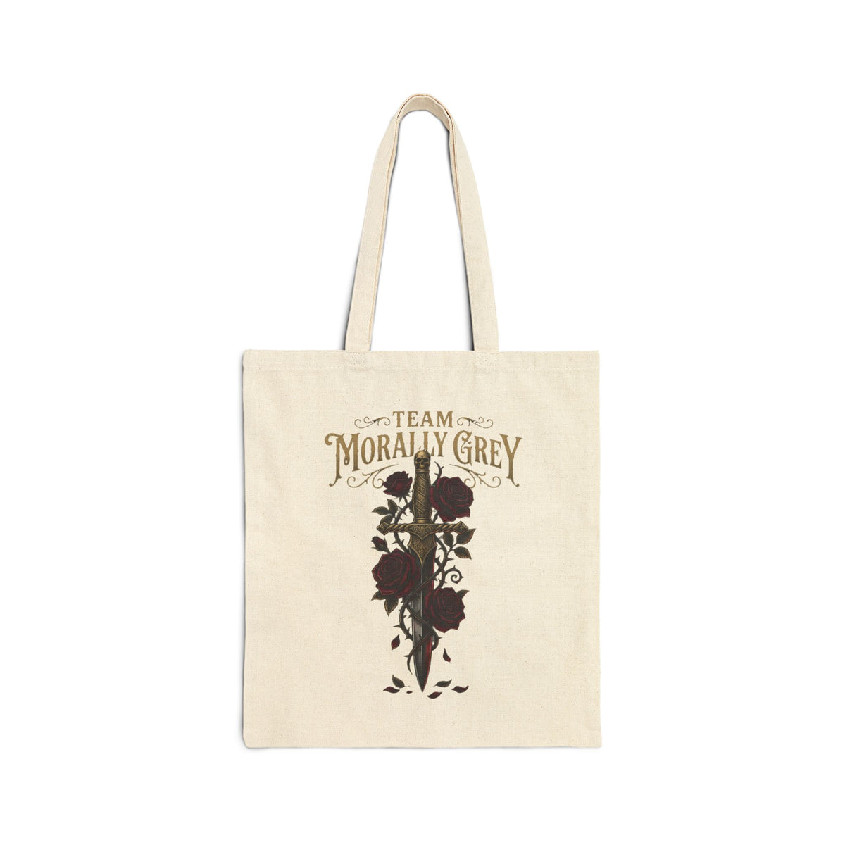 Team Morally Grey Canvas Tote Bag — Gothic Rose Eco Shopper