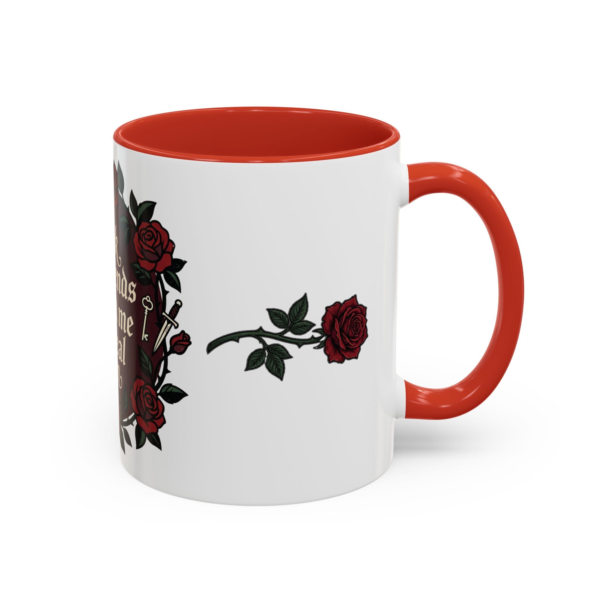 Book Boyfriends Ruined Me Coffee Mug — Gothic Rose Accent Mug (11/15 oz)