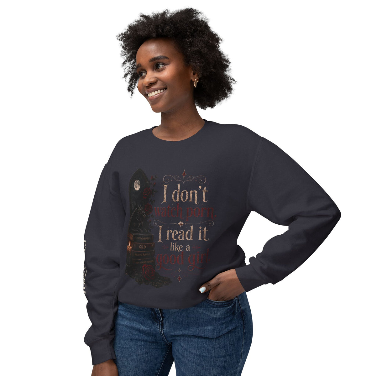 “I don’t watch porn. I read it like a good girl.” Sweater