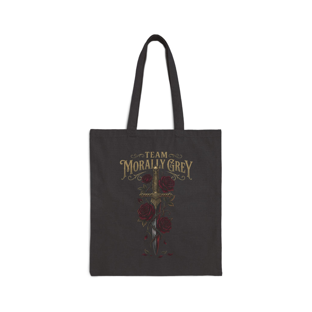 Team Morally Grey Canvas Tote Bag — Gothic Rose Eco Shopper