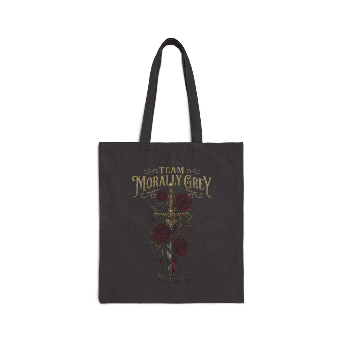 Team Morally Grey Canvas Tote Bag — Gothic Rose Eco Shopper