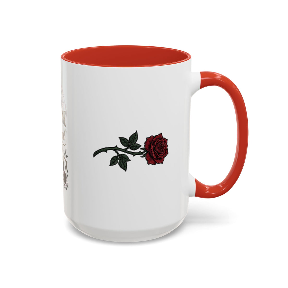 Caffeine & Fictional Men Accent Coffee Mug — 11/15oz Rose & Crown Literary Gift