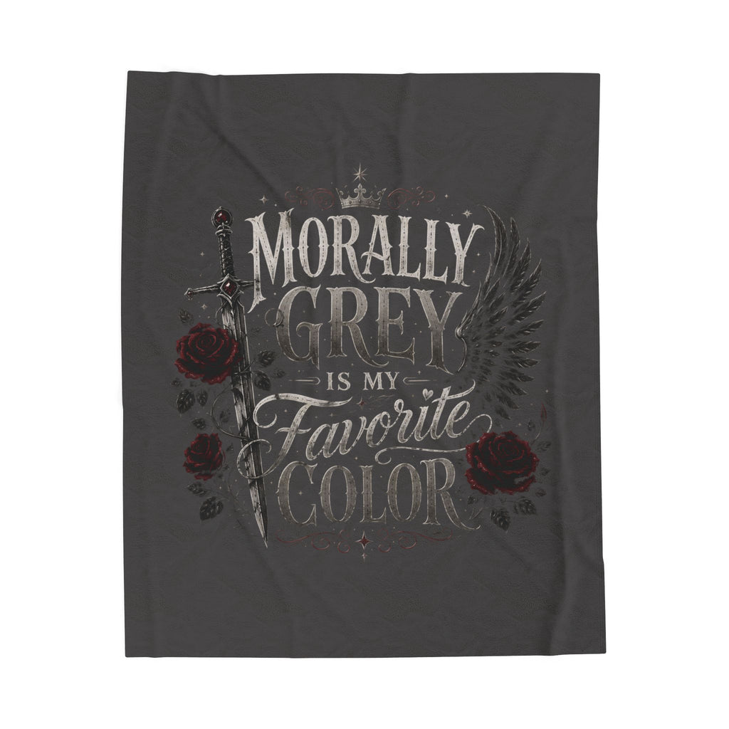 Gothic Velvet Throw Blanket — Morally Grey Is My Favorite Color