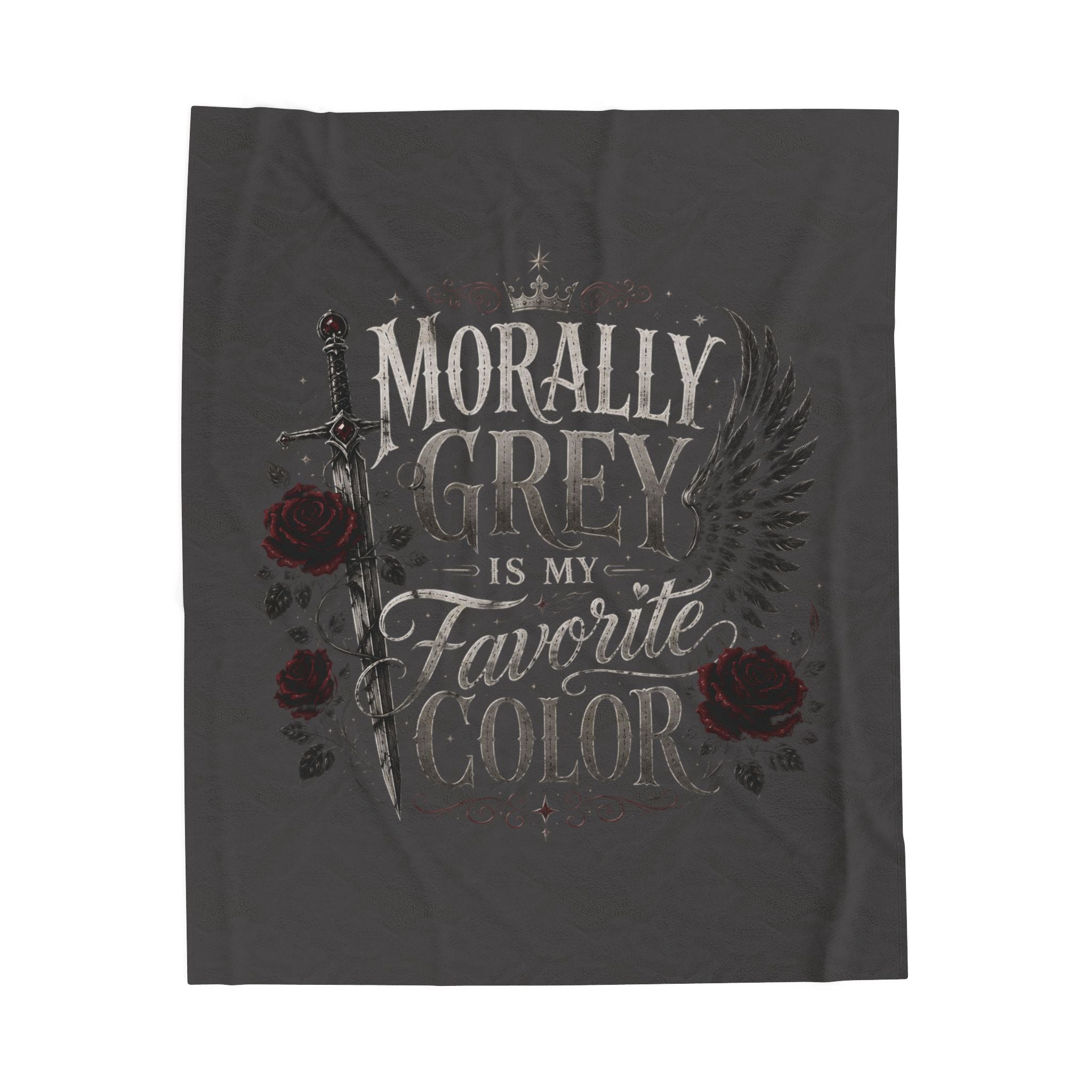 Gothic Velvet Throw Blanket — Morally Grey Is My Favorite Color