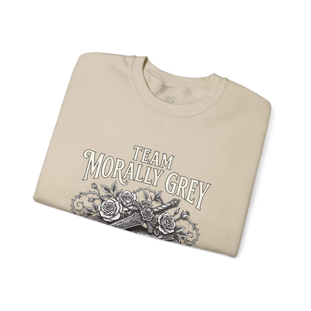 Team Morally Grey Crewneck Sweatshirt – Gothic Booklover Graphic