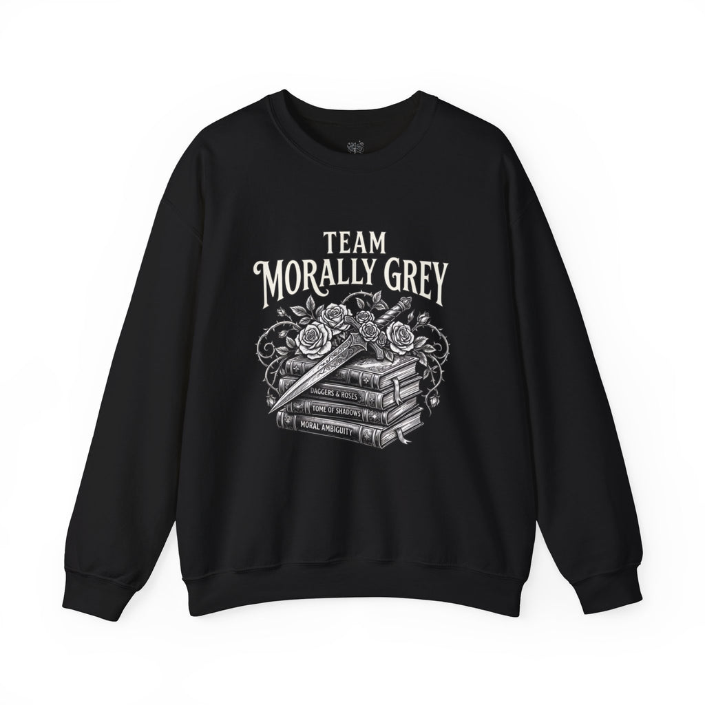 Team Morally Grey Crewneck Sweatshirt – Gothic Booklover Graphic