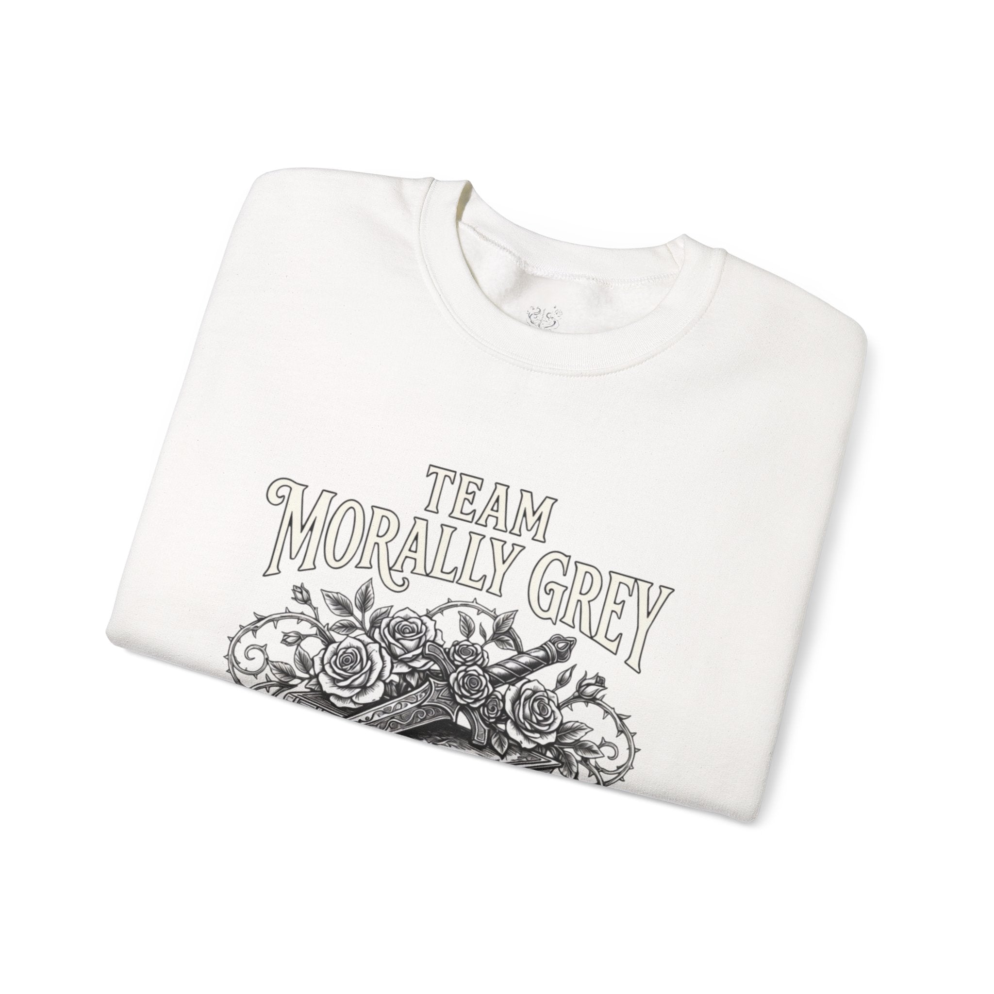 Team Morally Grey Crewneck Sweatshirt – Gothic Booklover Graphic