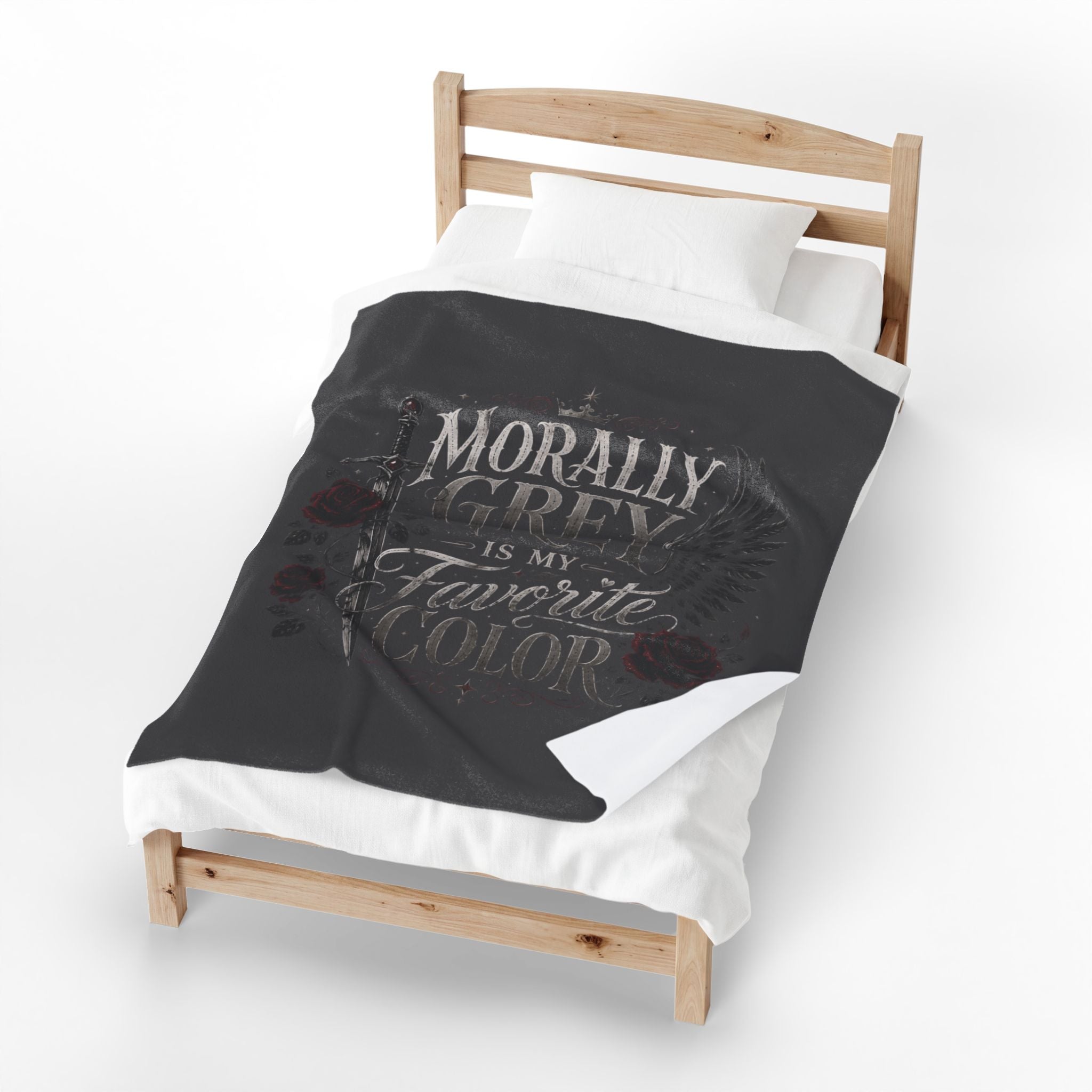 Gothic Velvet Throw Blanket — Morally Grey Is My Favorite Color