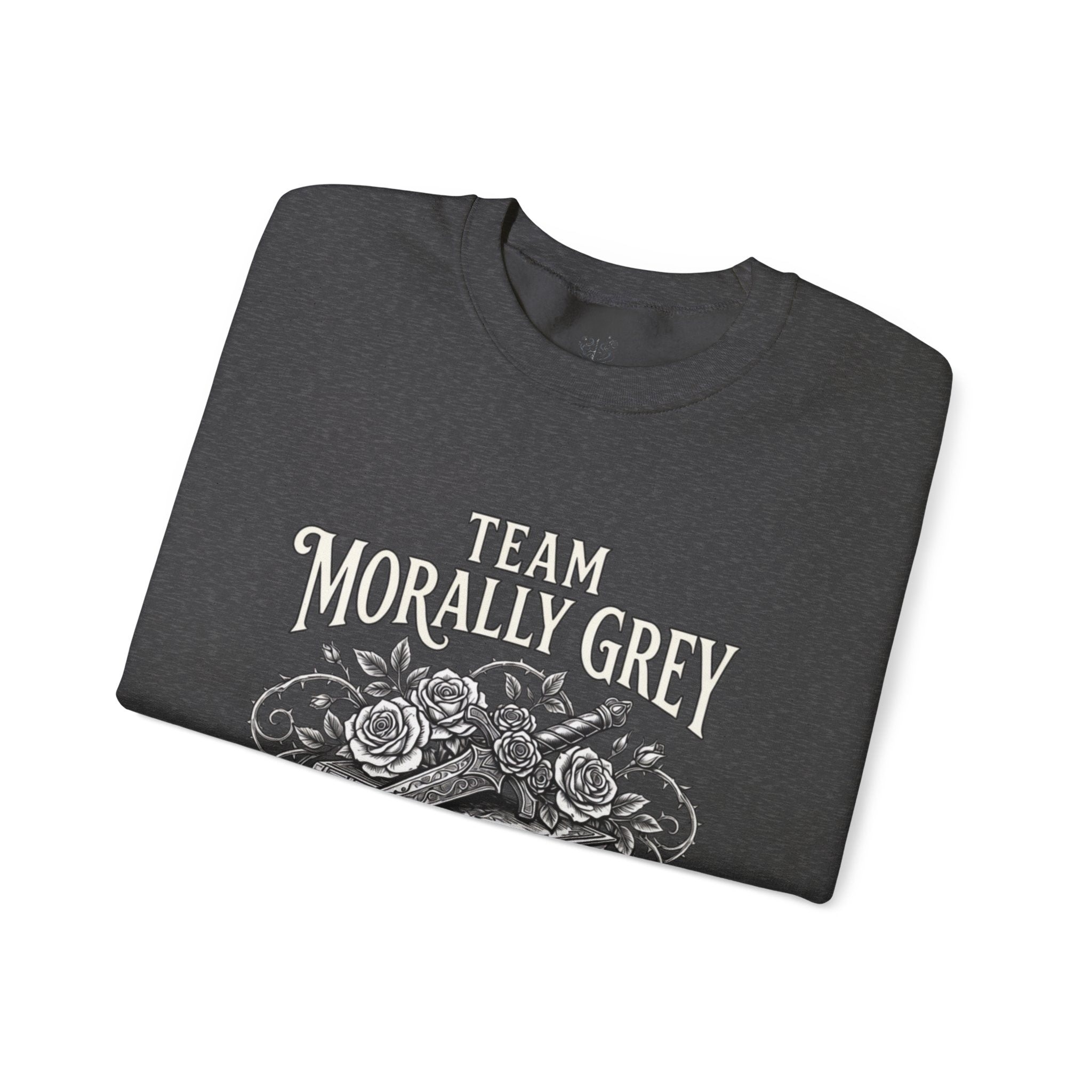 Team Morally Grey Crewneck Sweatshirt – Gothic Booklover Graphic