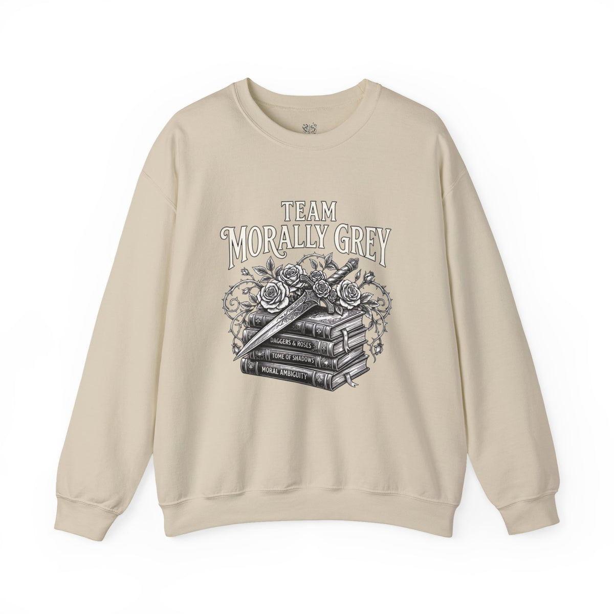 Team Morally Grey Crewneck Sweatshirt – Gothic Booklover Graphic