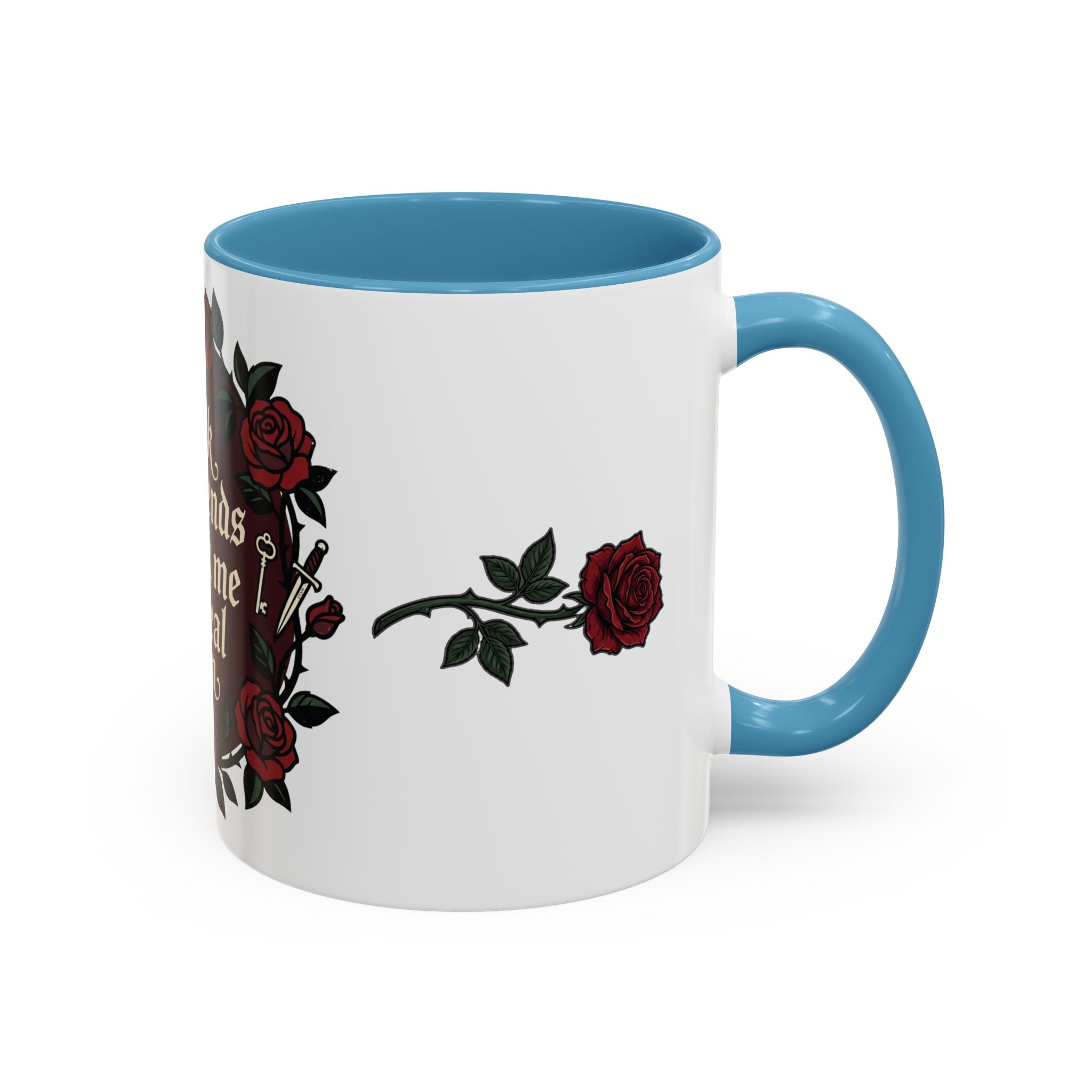Book Boyfriends Ruined Me Coffee Mug — Gothic Rose Accent Mug (11/15 oz)