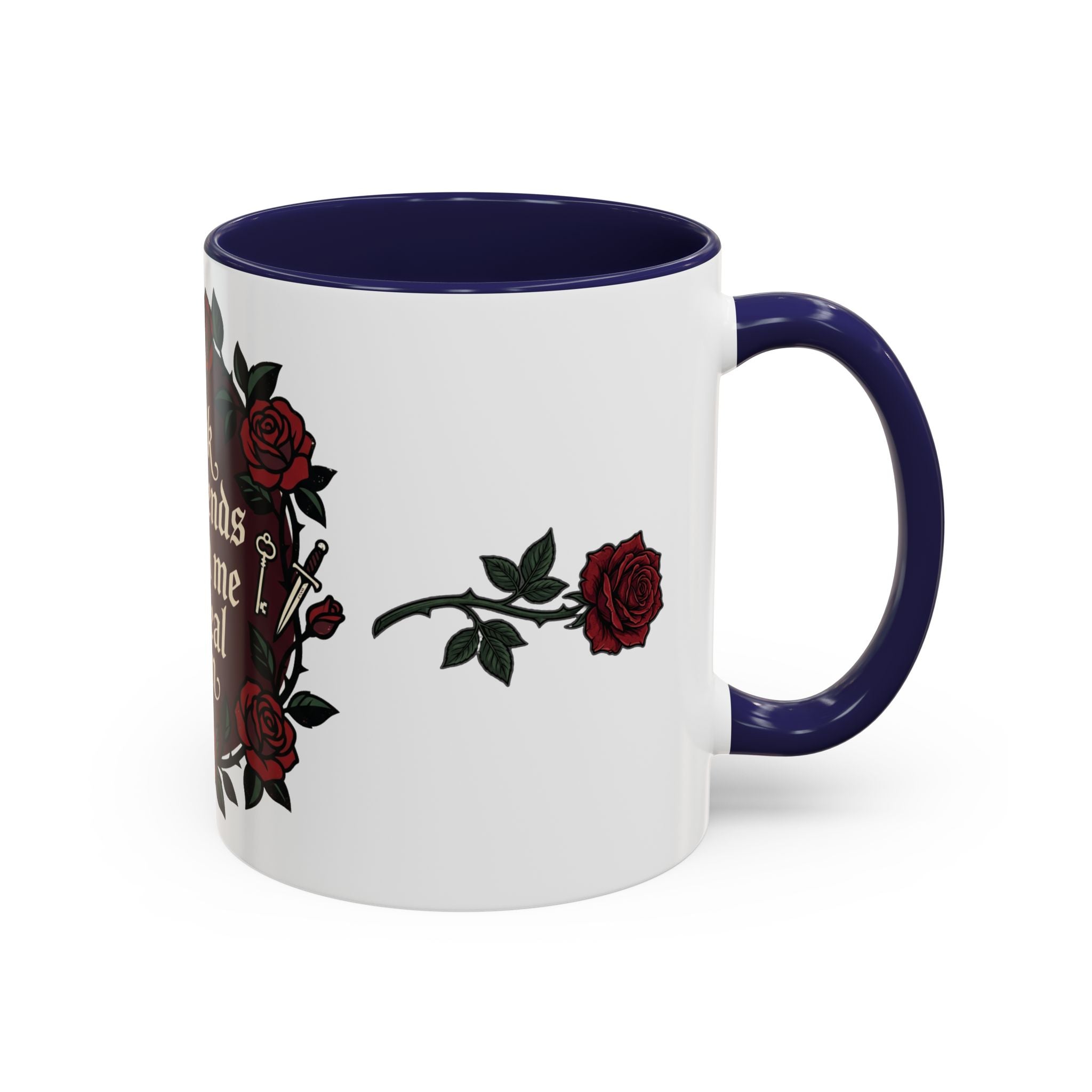 Book Boyfriends Ruined Me Coffee Mug — Gothic Rose Accent Mug (11/15 oz)