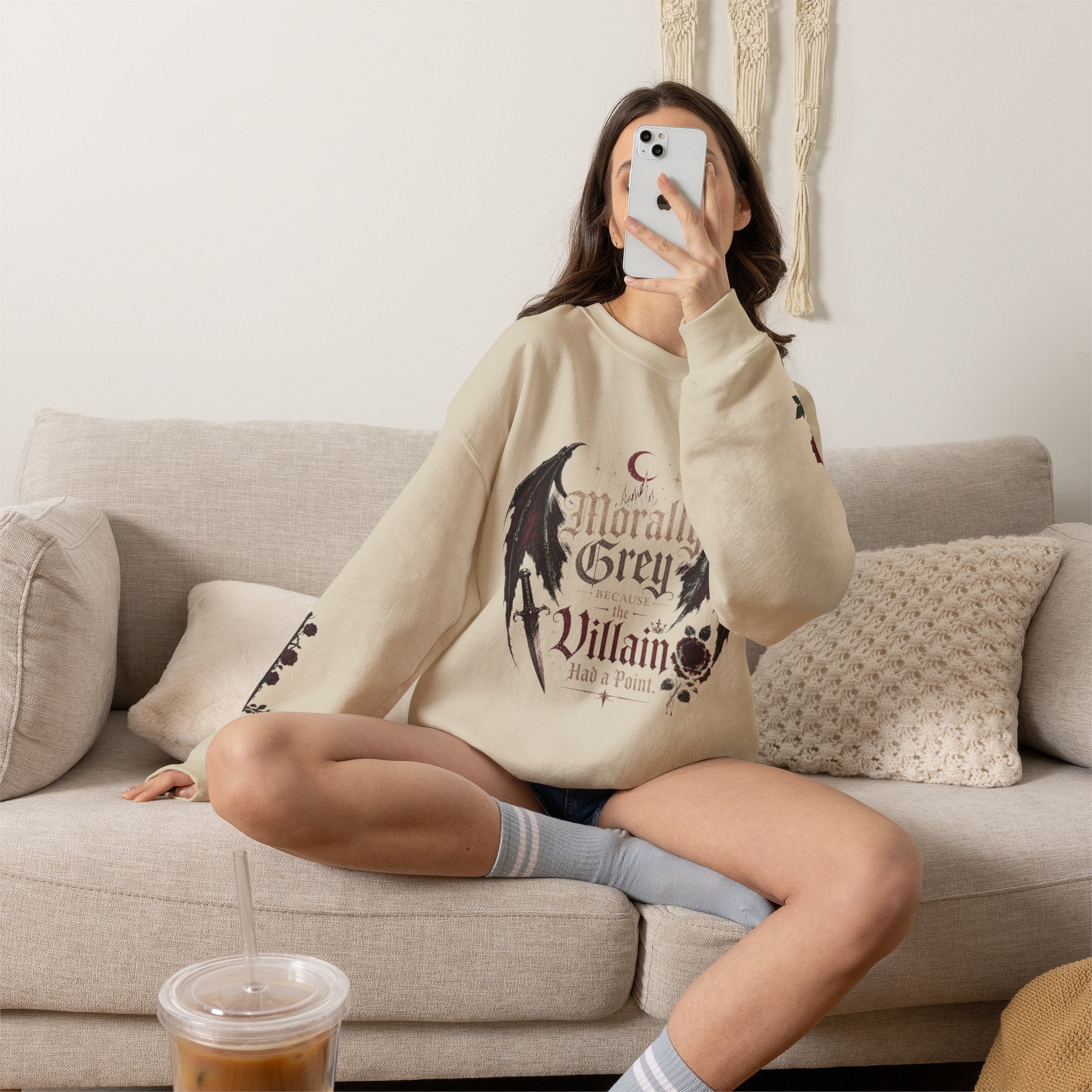 Morally Grey Because Villain Has a Point Crewneck Sweatshirt