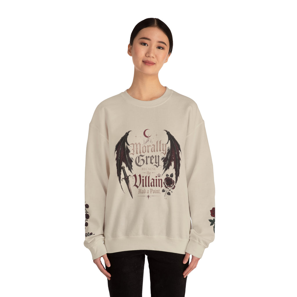 Morally Grey Because Villain Has a Point Crewneck Sweatshirt