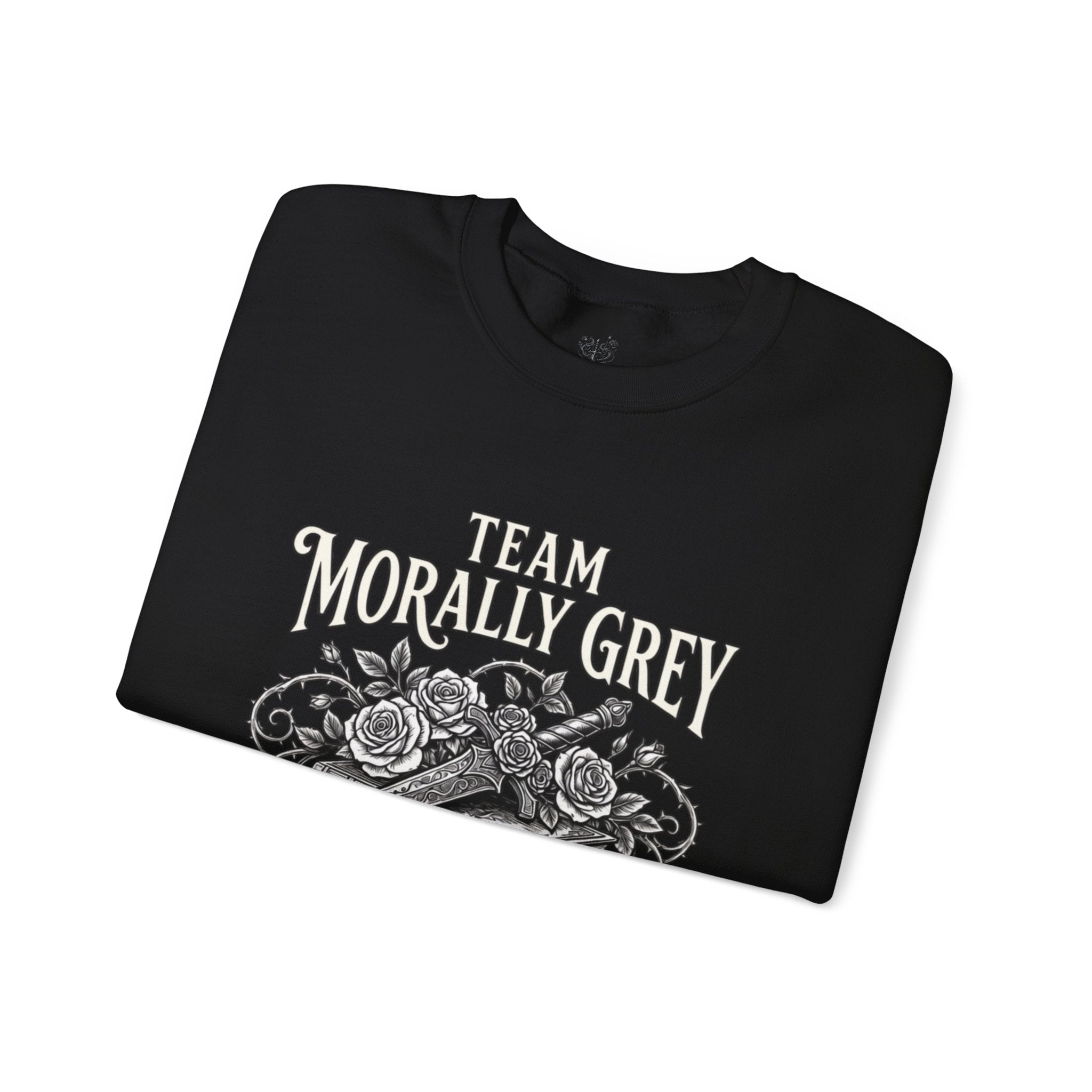 Team Morally Grey Crewneck Sweatshirt – Gothic Booklover Graphic