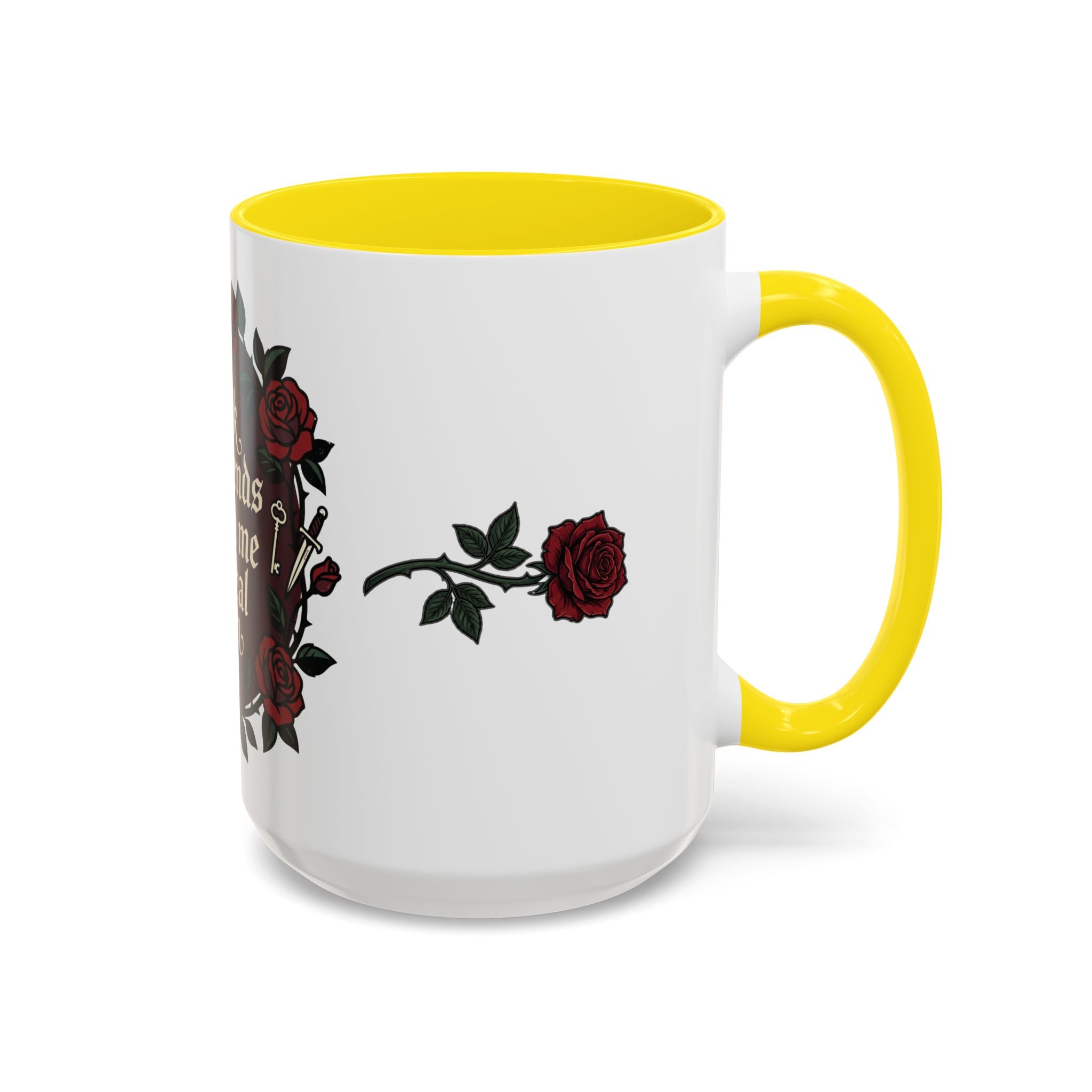 Book Boyfriends Ruined Me Coffee Mug — Gothic Rose Accent Mug (11/15 oz)