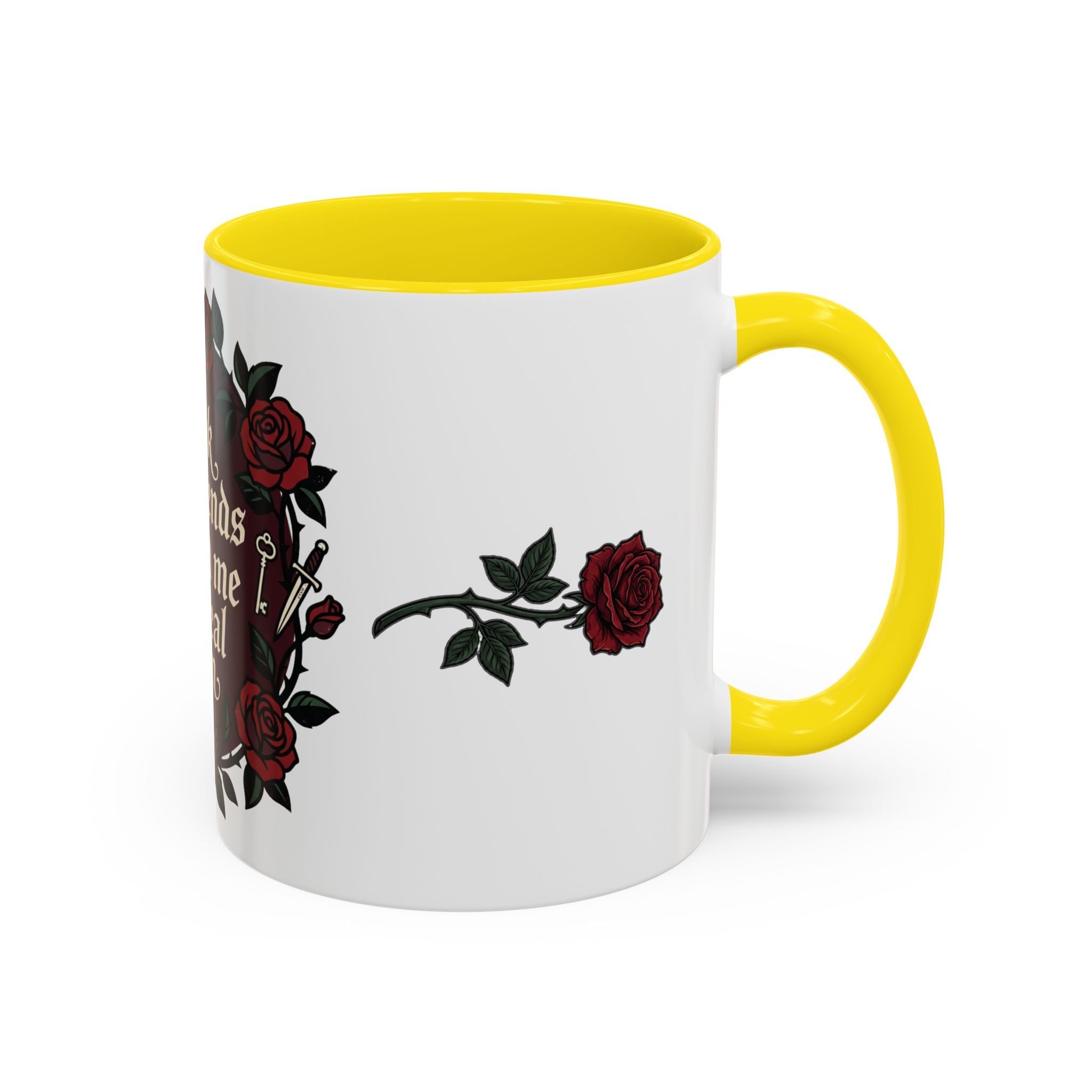Book Boyfriends Ruined Me Coffee Mug — Gothic Rose Accent Mug (11/15 oz)