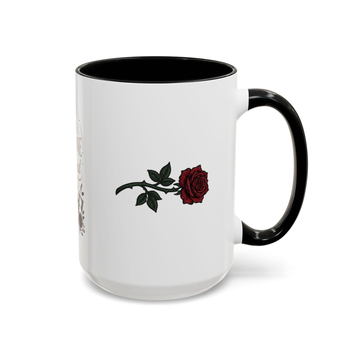 Caffeine & Fictional Men Accent Coffee Mug — 11/15oz Rose & Crown Literary Gift