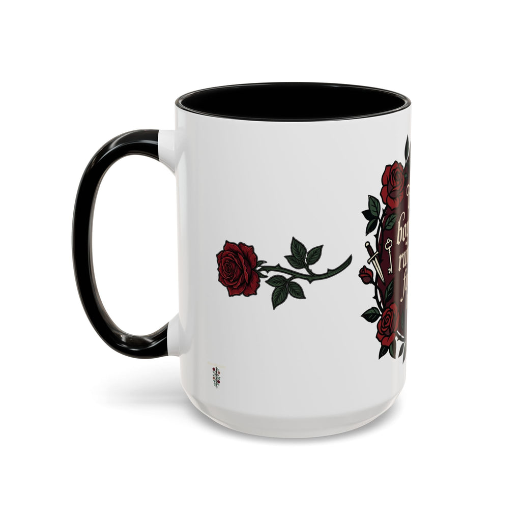 Book Boyfriends Ruined Me Coffee Mug — Gothic Rose Accent Mug (11/15 oz)