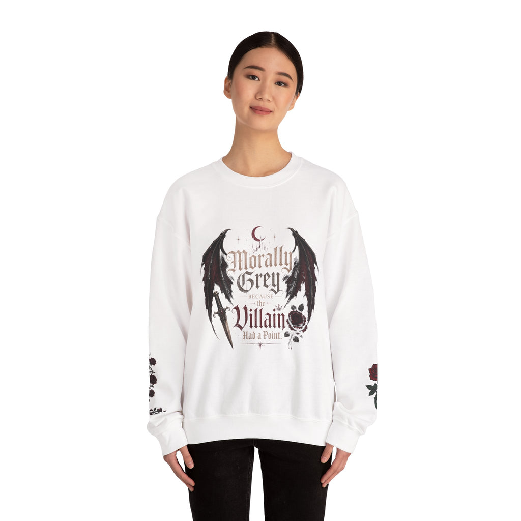 Morally Grey Because Villain Has a Point Crewneck Sweatshirt