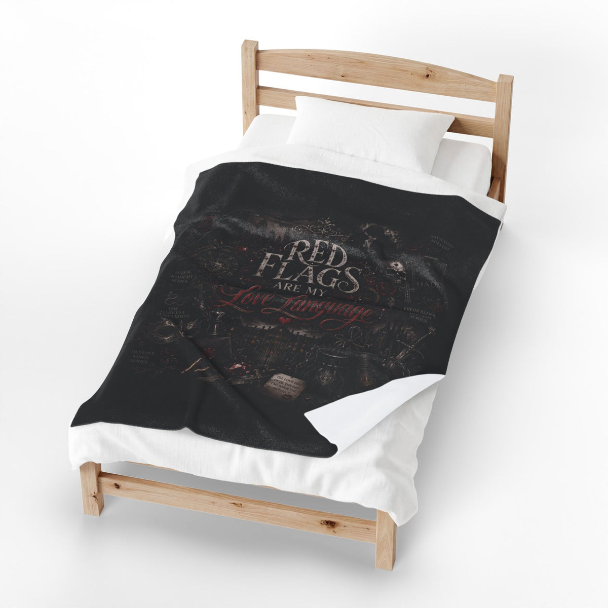 Gothic Velvet Throw Blanket — Red Flags are my Love Language