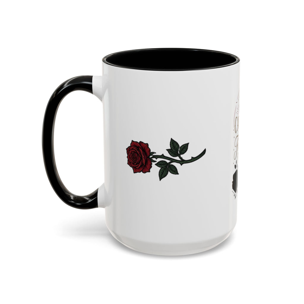 Caffeine & Fictional Men Accent Coffee Mug — 11/15oz Rose & Crown Literary Gift