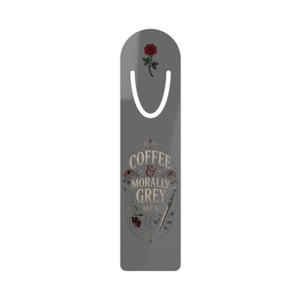 Coffee & Morally Grey Bookmark – Gothic Rose Metal Bookmarker