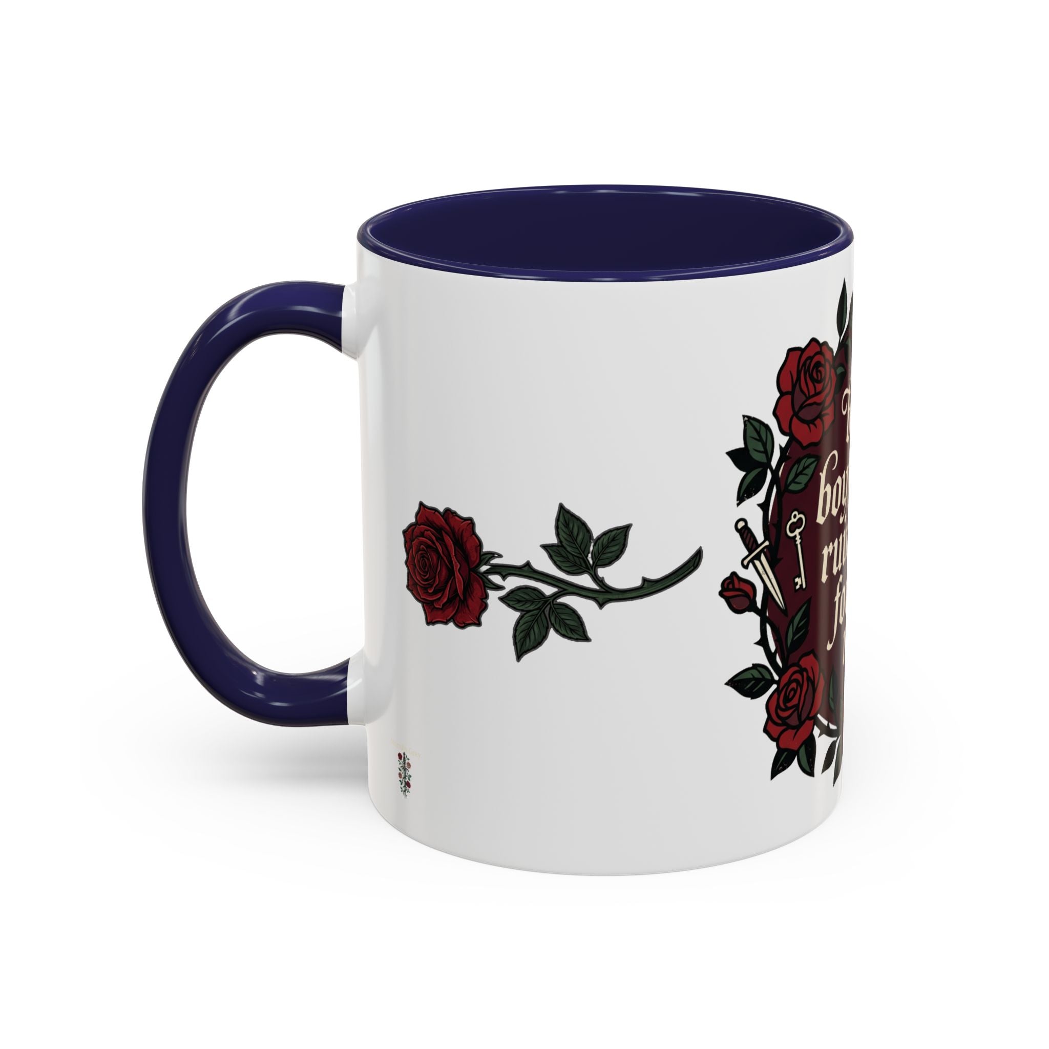 Book Boyfriends Ruined Me Coffee Mug — Gothic Rose Accent Mug (11/15 oz)