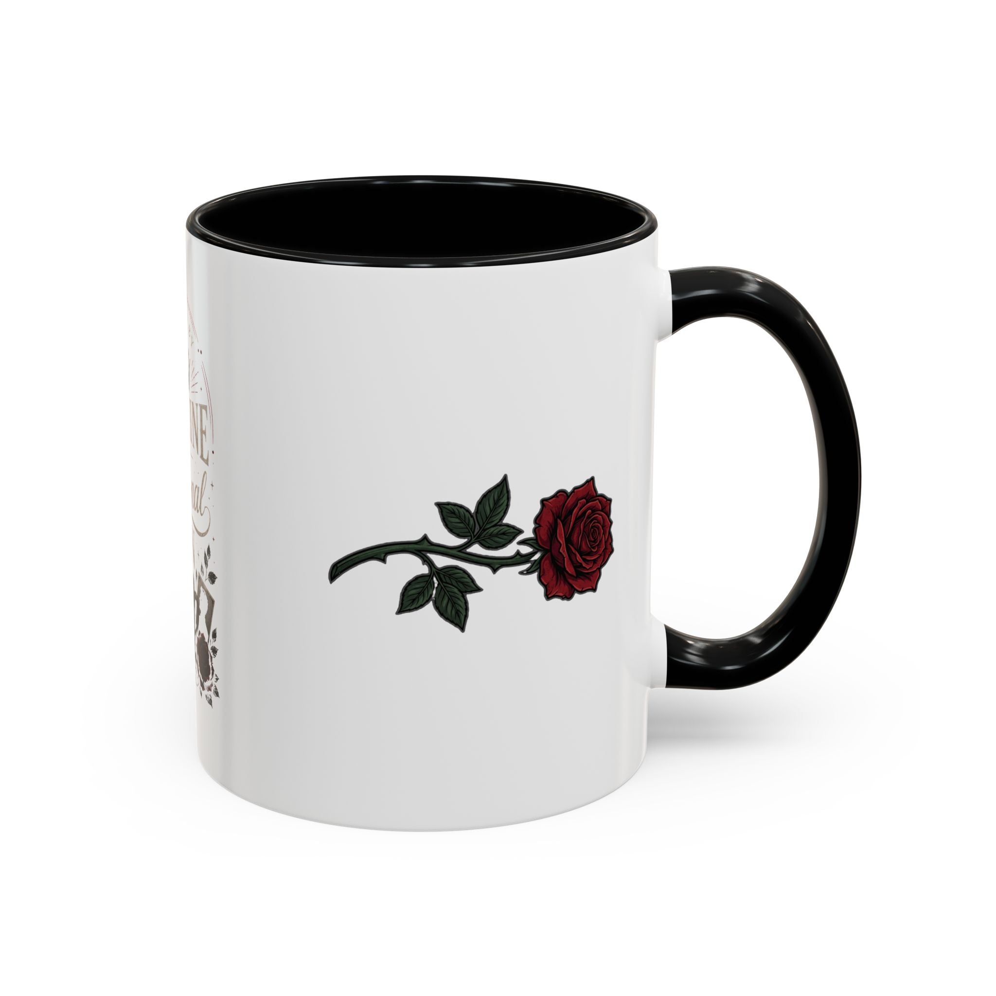 Caffeine & Fictional Men Accent Coffee Mug — 11/15oz Rose & Crown Literary Gift